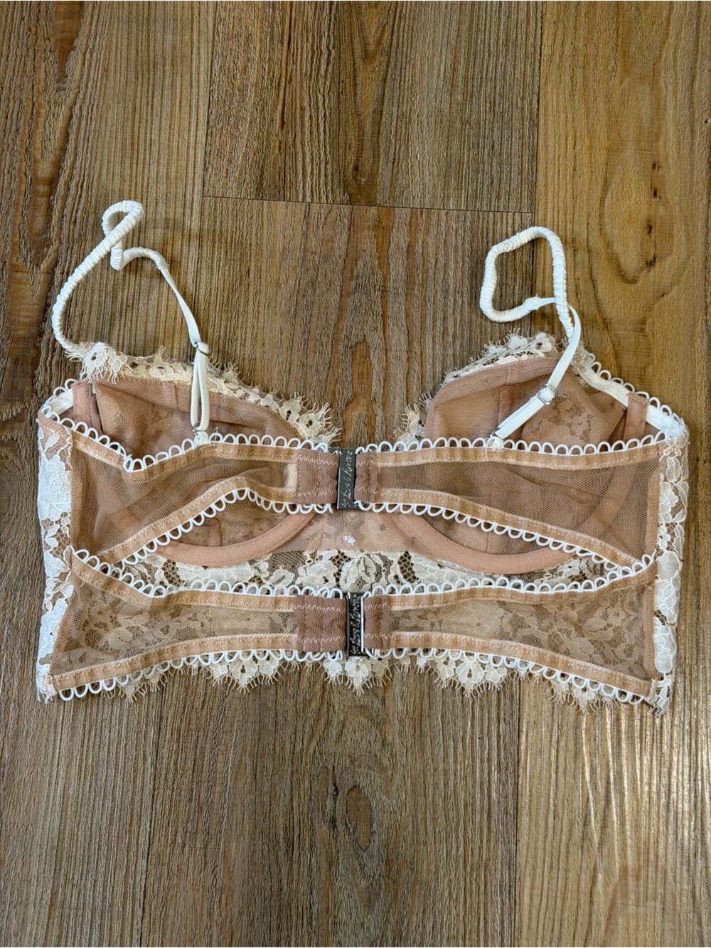 Cream Lace Longline Strapless Bustier Bra - Picture 2 of 5